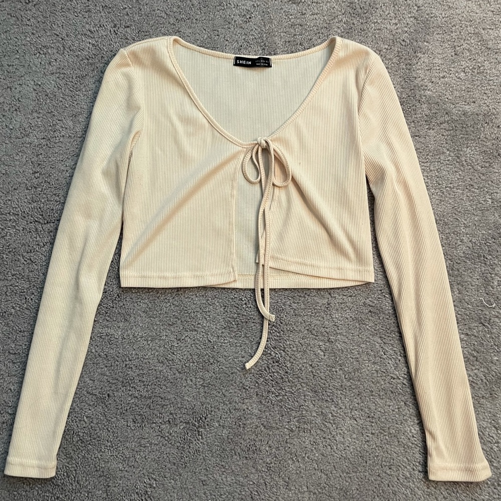 yellow ties front crop top from shein